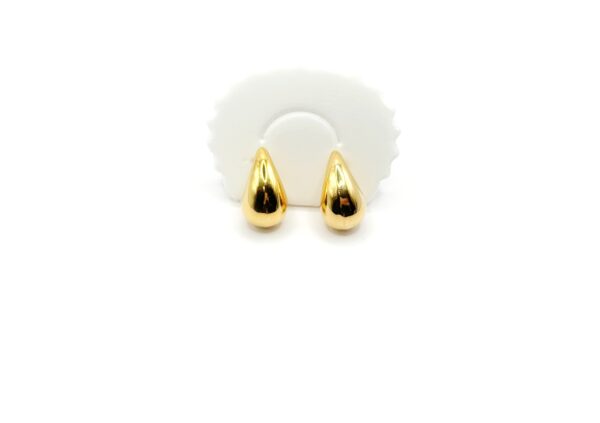 MARIBELA. Gold stainless steel earrings in teardrop design. Ατσάλινα σκουλαρίκια, stainless steel jewelry, ατσάλινα κοσμήματα